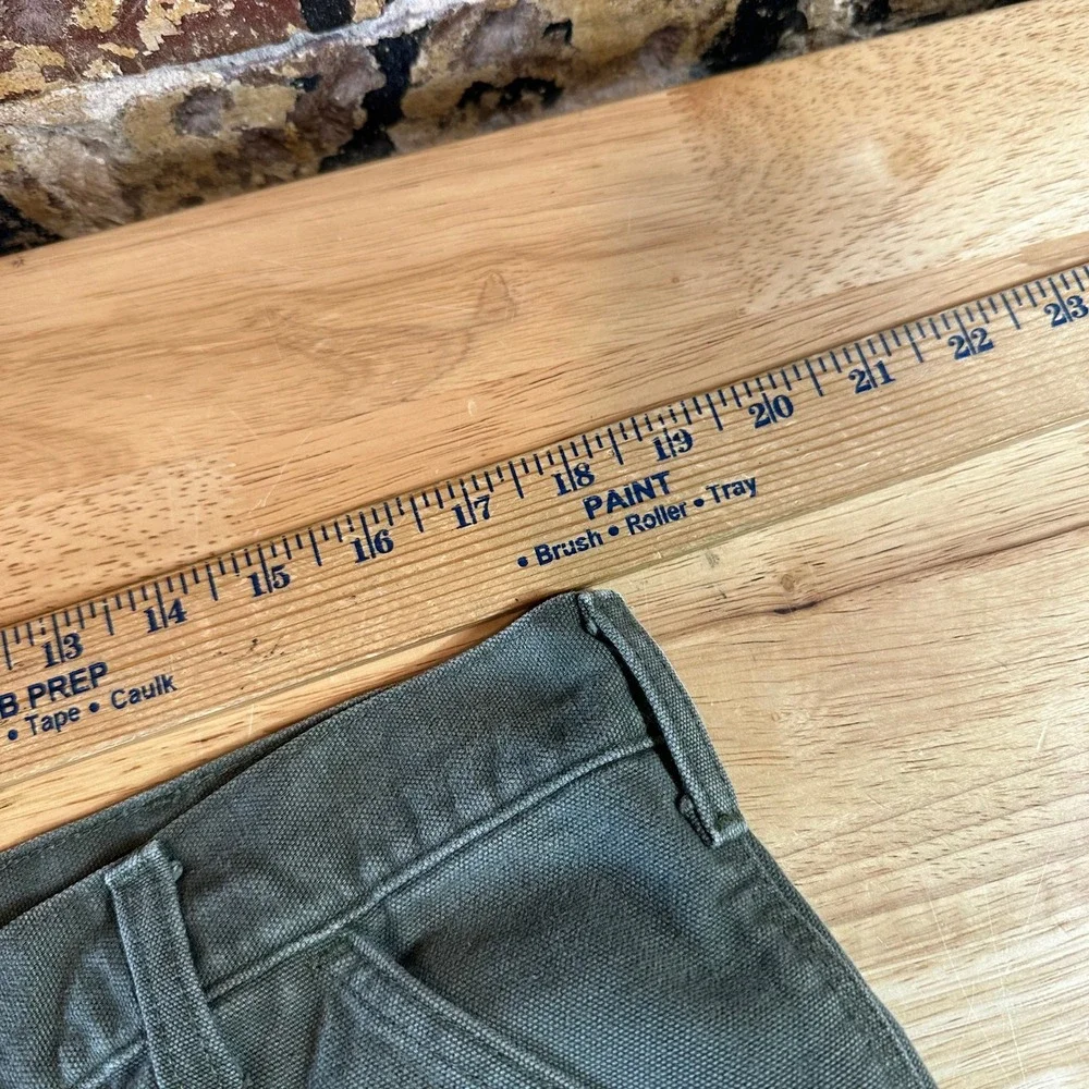 Carhartt B11 MOS Green Washed Duck Canvas Carpenter Workwear Pants Mens 36x32